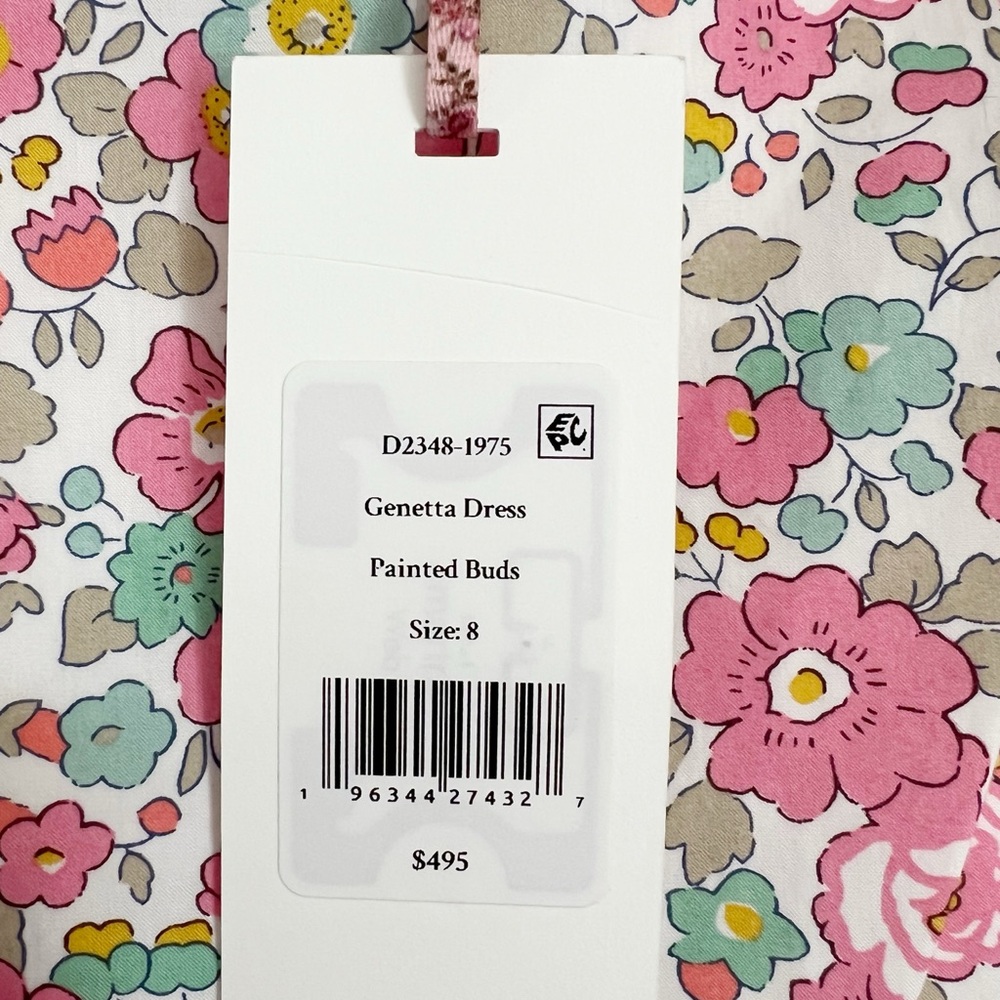 LoveShackFancy Genetta Painted Buds Mini Ruffle Dress Size 8 - Picture 5 of 8